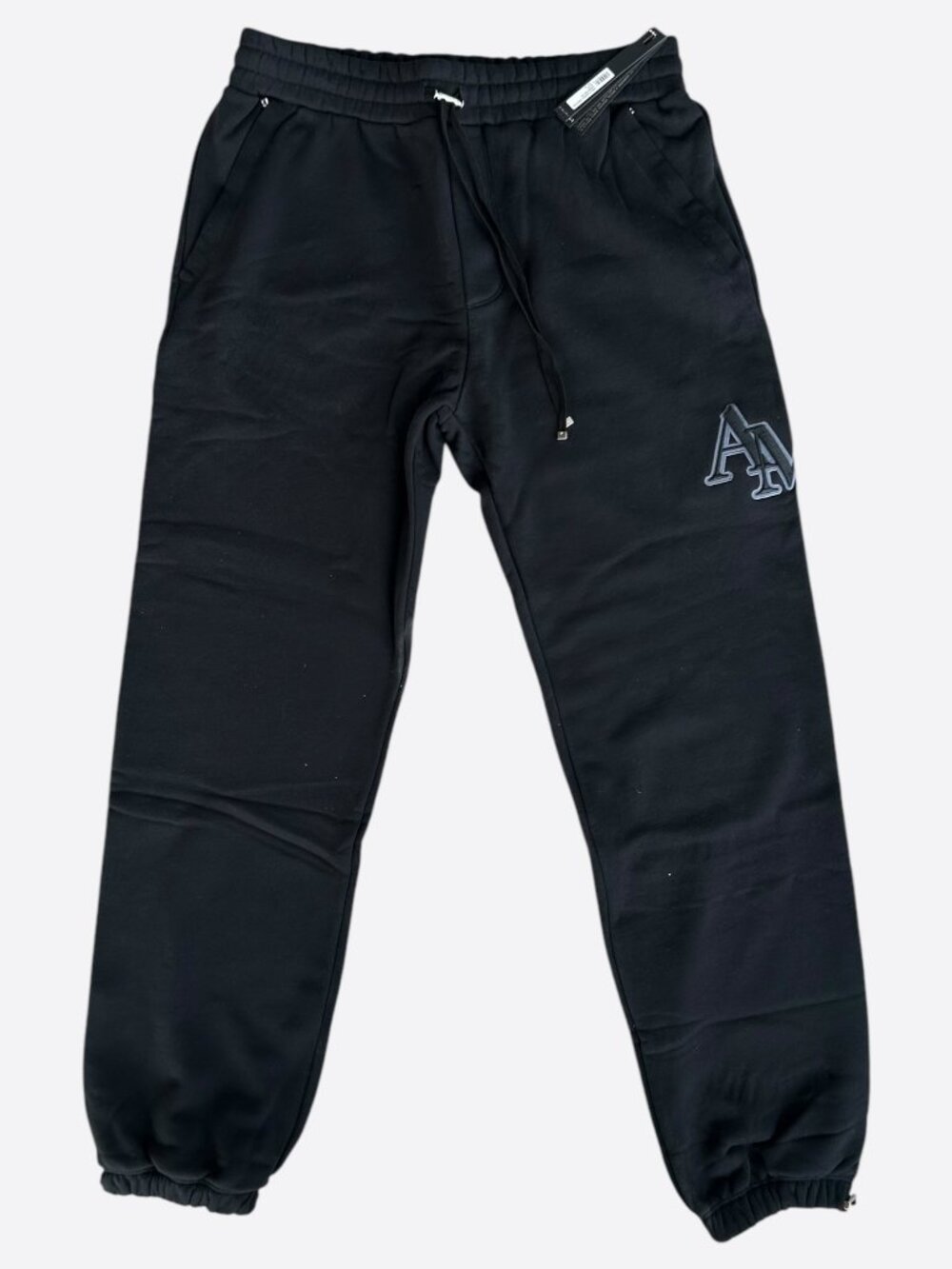 Amiri Black Staggered Logo Sweatpants